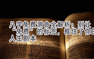 八字免费测命全解析:别让“免费”的标签,框住了你的人生剧本-图片1