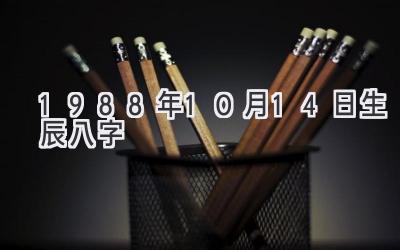 1988年10月14日生辰八字