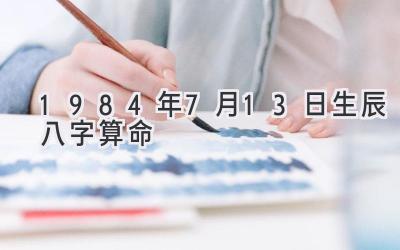 1984年7月13日生辰八字算命-图片1