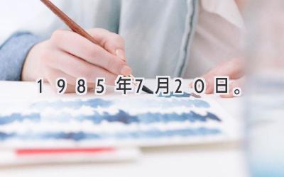 1985年7月20日。-图片1