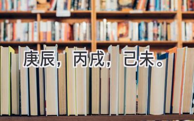 庚辰，丙戌，己未。