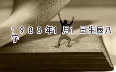 1988年1月1日生辰八字