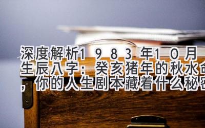 深度解析1983年10月生辰八字:癸亥猪年的秋水命,你的人生剧本藏着什么秘密?-图片1